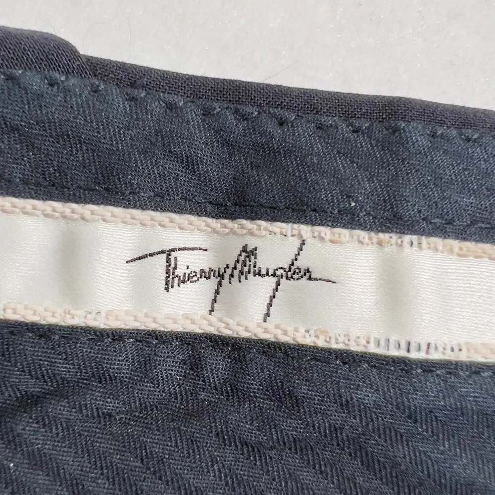 Thierry Mugler Paris Dress Pants Men's W39 x L31.5 Blue w/ Snap Button Pockets